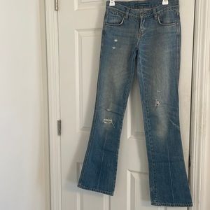 Ralph Lauren low rise distressed boot cut jeans